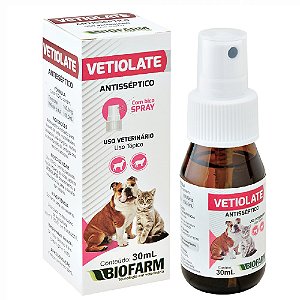Vetiolate Spray Solução Antisséptica 30ml Biofarm