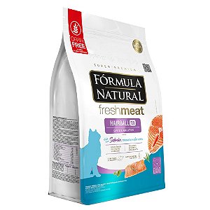 Ração Fórmula Natural Fresh Meat Hairball Gatos Adultos Sabor Salmão, Cenoura e Aloe Vera