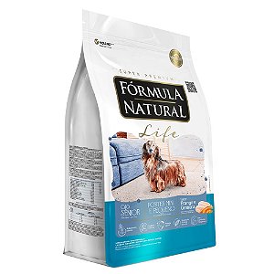 Ração Fórmula Natural Life Cães Sênior Portes Mini e Pequeno Sabor Frango e Cenoura