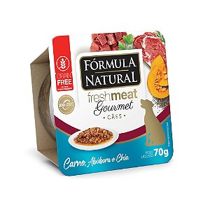 Ração Úmida Fórmula Natural Fresh Meat Gourmet Cães Sabor Carne, Abóbora e Chia 70g