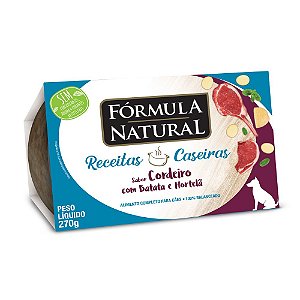 Ração Úmida Fórmula Natural Receitas Caseiras Cães Adultos Sabor Cordeiro com Batata e Hortelã 270g