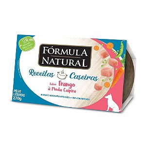 Ração Úmida Fórmula Natural Receitas Caseiras Cães Adultos Sabor Frango à Moda Caipira 270g