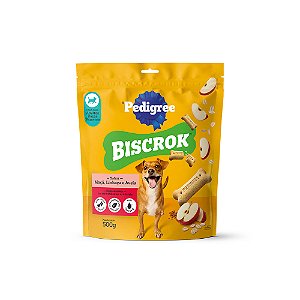 Biscoito Pedigree Biscrok Mini para Cães Adultos de Raças Pequenas Sabor Maçã, Linhaça e Aveia