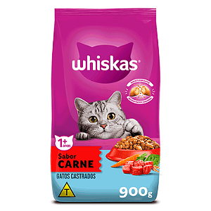 Ração Whiskas Gatos Castrados Sabor Carne
