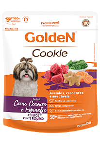 Snack Biscoito Golden Cookie Assados Cães Adultos Sabor Carne, Cenoura e Espinafre 350g - Sem Trangênicos - PremierPet