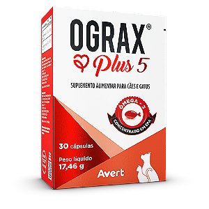 Suplemento Ograx Plus 5 para Cães e Gatos 17,46g - Avert