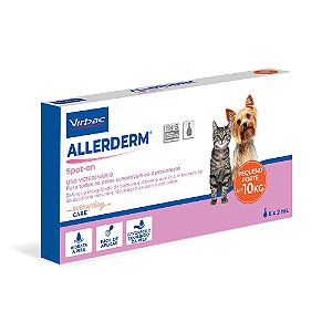 Allerderm Spot-on Hidratante 6 Pipetas de 2ml cada Cães Até 10kg - Virbac