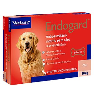 Vermífugo Endogard Cães até 30kg - 2 Comprimidos - Virbac