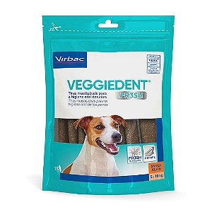 Tiras Mastigáveis VeggieDent Fr3sh Higiene Oral Cão Pequeno 5 a 10kg - Virbac