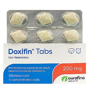 Doxifin Tabs 200mg Antibiótico 6 Comprimidos - Cartelas Avulsas + Bula