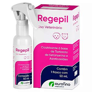 Cicatrizante Regepil 50ml para Cães e Gatos - Ourofino