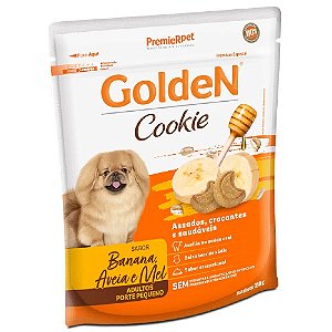 Snack Biscoito Golden Cookie Assados Cães Adultos Sabor Banana, Aveia e Mel 350g - Sem Trangênicos - PremierPet