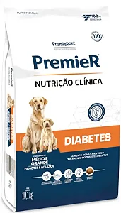 Ração Premier Nutrição Clínica Cães Diabetes Portes Médios e Grandes 10,1kg - PremierPet