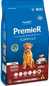 Ração Premier Fórmula Light Cães Adultos Porte Grande e Gigante Sabor Frango 15kg - PremierPet