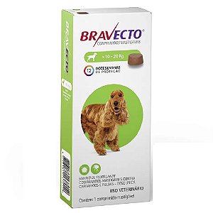 Bravecto Cães 10 A 20kg - Antipulgas e Carrapatos