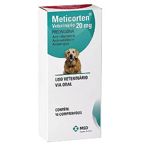 Anti-inflamatório Meticorten 20mg 10 Comprimidos Cães e Gatos - MSD