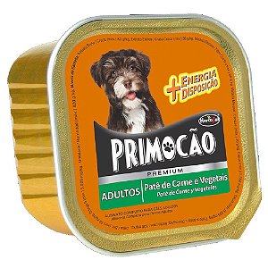 Ração Úmida Primocão Premium Patê Cães Adultos Sabor Carne e Vegetais 300g - Hercosul