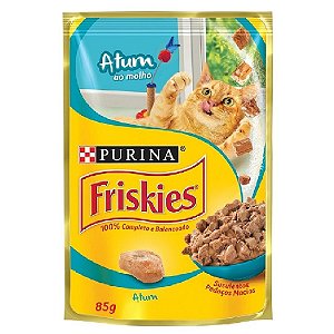 Ração Úmida Friskies Sachê Gatos Adultos Sabor Atum ao Molho 85g - Purina