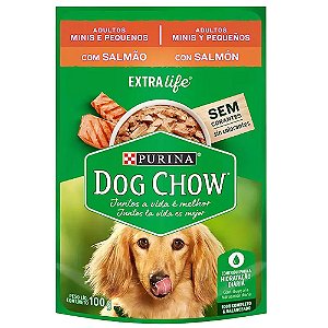 Ração Úmida Purina Dog Chow Sachê Cães Adultos Raças Pequenas Sabor Salmão 100g