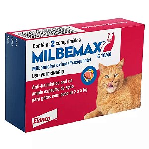 Milbemax G Vermífugo para Gatos de 2 a 8Kg 2comprimidos - Elanco
