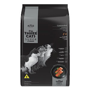 Ração Three Cats Super Premium Gatos Castrados A Partir de 6 Meses Sabor Salmão 10,1g - Hercosul