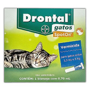 Drontal Gatos SpotOn 2,5kg a 5kg (0,7 ml) - Elanco
