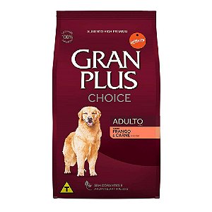 Ração Gran Plus Choice Cães Adultos Frango e Carne - 15kg