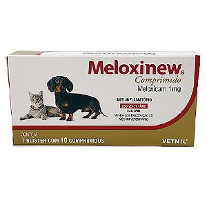 Anti-Inflamatório Meloxinew 1mg Cães e Gatos 10 Comprimidos Vetnil