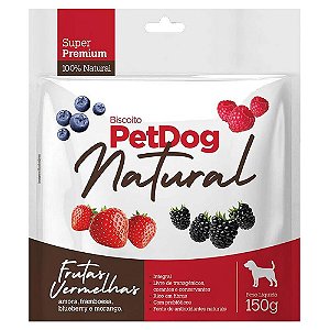 Biscoito PetDog Natural para Cães Sabor Frutas Vermelhas 150g