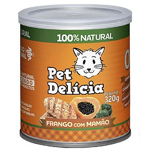 Ração Úmida Para Gatos Pet Delicia Frango com Mamão 320g