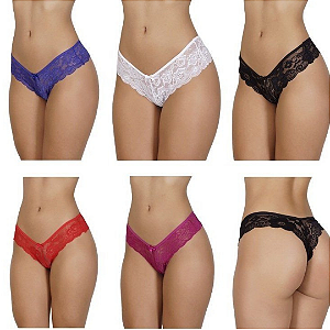KIT SEMANINHA 7 UNIDADES SORTIDAS CALCINHA TANGAS