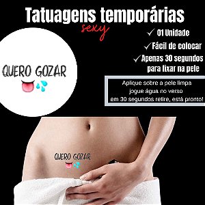 QUERO GOZAR LINGUA E SALIVA TATUAGEM TEMPORARIA