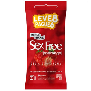 PRESERVATIVO MORANGO SABOR E AROMA 8 UNIDADES