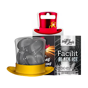 BOLINHA FACILIT BLACK ICE SIX BALL COM 06 UNIDADES ANESTÉSICO ANAL QUE ESFRIA (30% DE DESSENSSIBILIZANTE)