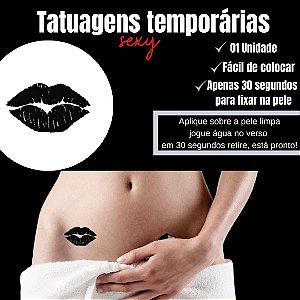 BOCA BRILHA NO ESCURO TATUAGEM TEMPORARIA