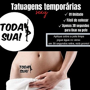 TODA SUA BRILHA NO ESCURO TATUAGEM TEMPORARIA