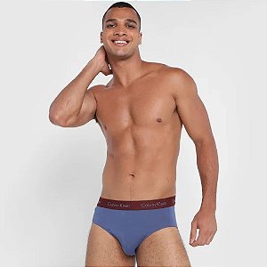 CUECA SLIP ALGODÃO CÓS ELASTICO CK CALVIN KLEIN