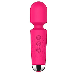 VIBRADOR MINI VARINHA MÁGICA RECARREGÁVEL E EMBORRACHADA COM 20 MODOS DE VIBRAÇÕES E 8 NÍVEIS DE VELOCIDADE