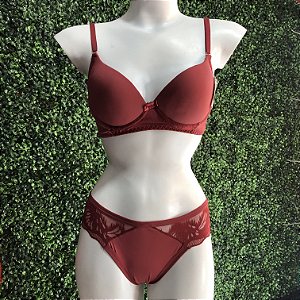 CONJUNTO LINGERIE SEDUÇÃO CARMIM- VERMELHA