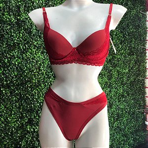 CONJUNTO LINGERIE ENCANTO RUBI- VERMELHA