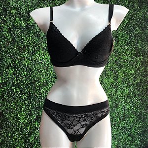 CONJUNTO LINGERIE INTENSA BLACK- PRETA