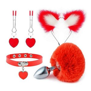 KIT RAPOSA TIARA GRAMPOS SEIOS GARGANTILHAS PLUG P