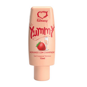 YUMMY SABOR MORANGO COM CHAMPANHE GEL COMESTIVEL PARA ORAL 15ML GEL PARA ORAL