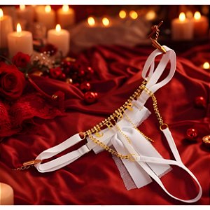 CALCINHA FIO DO AMOR COM FRASE EM DOURADO