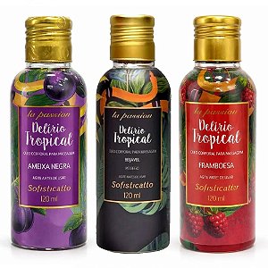 ÓLEO DE MASSAGEM BEIJÁVEL VIBRANTE DELÍRIO TROPICAL 120ML SOFISTICATTO