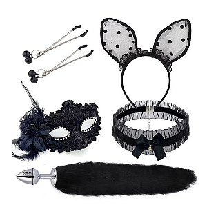 KIT RAPOSA TIARA GRAMPOS GARGANTILHA MÁSCARA SEXY IMPORT
