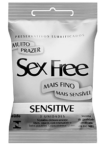PRESERVATIVO CAMISINHA SENSITIVE COM 3 UNIDADES SEX FREE