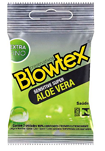 PRESERVATIVO CAMISINHA SUPER SENSITIVE ALOE VERA COM 3 UNIDADES BLOWTEX