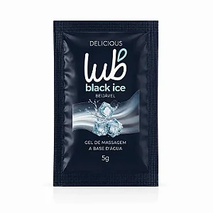 SACHÊ LUB BLACK ICE GEL BEIJÁVEL DE MASSAGEM 5G DELICIOUS