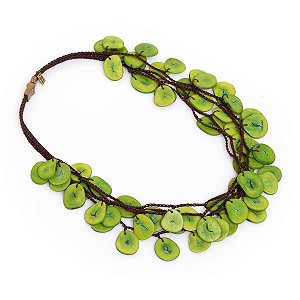 Colar 4 voltas de jarina fatiada curto